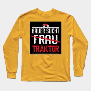 Bauer sucht traktor (black) Long Sleeve T-Shirt